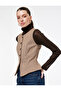 Slim Fit Crew Neck Buttoned Patterned Vest