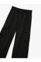 High Waist Cargo Pocket Wide Leg Sweatpants - 5