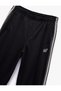Viscose Blend Elastic Waist Pocket Stripe Detail Printed Loose Fit Sweatpants - 5