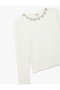 Long Sleeve Crew Neck Stone Knit Sweater - 5