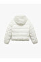 Hooded Long Sleeve Faux Fur Inside Zippered Pockets Puffer Coat - 5