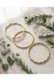 Non-Tarnish Steel Gold Color Twist Model 3-Piece Steel Bracelet Set - 6.5 cm - 3