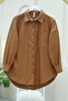 Single Pocket Oval Cut Leather Shirt