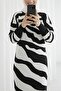 Slit Patterned Knitwear Dress
