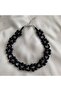 Women's Flower Motif Black Handmade Choker Necklace Bijouterie Gift Accessory - 2