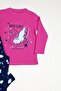 Oeko-Tex ®   100% Cotton Patterned Long Sleeve Girls' Pajama Set with Pants - 2