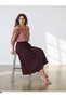 Women's A-Line High Waist Pocketed Flowy Flared Skirt - Textured Linen