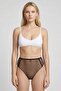 Women Fishnet High Waist Bikini Bottom, Black