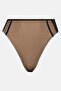 Women Fishnet High Waist Bikini Bottom, Black - 2
