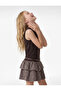 Sleeveless Crew Neck Belted Detailed Gingham Layered Flounce Mini Dress - 2