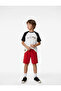 Elastic Waist Cotton Blend Textured Basic Shorts - 2