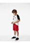 Elastic Waist Cotton Blend Textured Basic Shorts