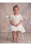 Ecru Buttoned Scallop Short Sleeve Girl's Baby Girl Dress - 3