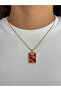 Steel Red Hand Figured Tarot Necklace