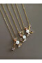 Steel Flower Letter S Necklace - 2