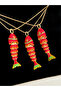 Steel Red Fish Necklace - 5