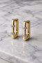 Steel Square Ring Zircon Stone Earrings Do Not Tarnish. - 3
