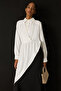 Oversize Asymmetric Shirt Collar Tunic - 3