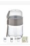 Beige Glass Yogurt Container Qlux Glass Yogurt Muesli Portion Container Food Container C-00538 Bpa Free with Fork