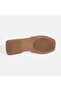 Women's Beige Leather Slippers with Metal Buckle Accessories - 4