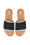 Women's Black Braided Slippers - 4