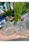 2-Piece Striped Glass Salt Shaker with Lid