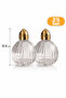 2-Piece Striped Glass Salt Shaker with Lid - 2