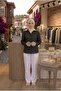 Hijab Collar Is Closed Natural Linen Fabric Loose Fit Comfortable Cut Shirt Black - 4