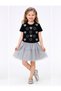 Girl's Black 2-Piece Heart Tulle Lined Skirt Top and Bottom Set - 4