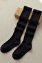 3 Pairs of Thin Ribbed Above-Knee Cotton Blend Children's Socks - 8