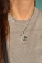 Vintage Ancient Rose Steel Necklace Retro Round Pendant