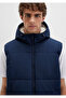 Hooded Navy Blue Puffer Vest Regular Fit / Regular Cut 0110455-82318 - 6