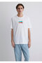 Aloha Printed White T-Shirt Loose Fit / Loose Relaxed Fit 0612612-620 - 3
