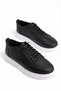 Men's Black Casual Lightweight PU Stitched Sole Walking Guaranteed Sports Sneakers