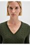 V Neck Khaki Sweater Slim Fit / Tight Cut 1710340-71551 - 5