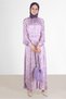 Printed Satin Dress with Binding Detail 42728