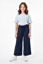 Elastic Waist Pocketed Girls' Trousers