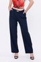 Women's Trousers Wide Leg Pleated Trousers Gold Buckle Palazzo Pants Navy Blue Women's Trousers Stylish