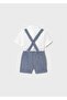 Baby Boy Suspender Shorts Set Blue - 4