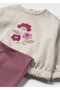 Baby Girl Floral Detailed 2-Piece Leggings Set - 5