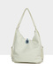 White Women's Soft Textured Belt Detailed Strap and Back Bag with Loose Design M000008637 - 3