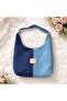 Women's Two-Tone Denim Shoulder Bag Casual Jean Bag - 2