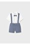 Baby Boy Suspender Shorts Set Blue
