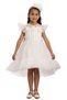 Floral Detailed Evening Dress with Hair Accessory Girls' Celebration Dress - 3-4-5-6-7 Years 35194Pr - 3