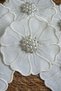 Coffee-Colored Presentation Napkin with Pearl Brooch, Floral Embroidered Presentation Napkin, Stain-Resistant Fabric Presentation Napkin - 3