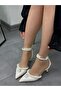 Beige Satin (Rival) Pearl Detail Women's Stiletto - 5
