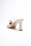 Women's Stoned Beige Satin Heeled Shoes Tr12Ms04B - 7