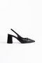 Black Skin Women's Heeled Shoes Tr08Ms07D - 4