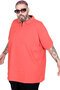 Mode XL Large Size Polo Zipper T-Shirt 25550 Coral - 3