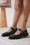 Black Patent Leather Buckle Detailed Mary Jane Shoes Tr09Ms01A - 7